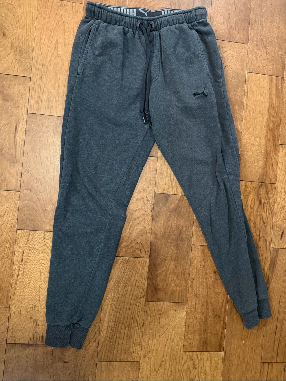 Puma Men's Charcoal Drawstring Jogger Sweatpants